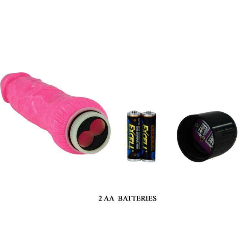 COLORFUL SEX REALISTIC VIBRATOR PINK 24 CM
