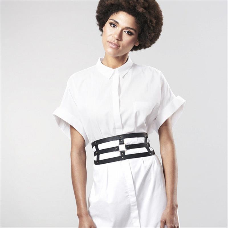 INDISCRETS MAZE BELT WITH STRAP BLACK