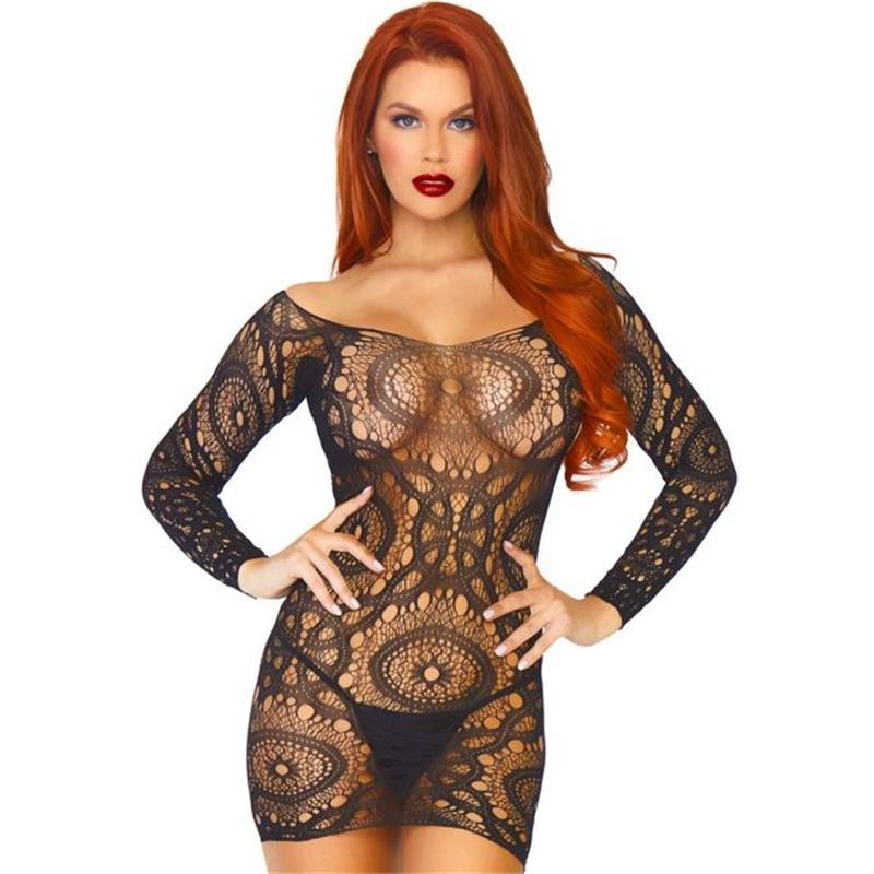 LACE LONG SLEEVED MINI DRESS ONE SIZE