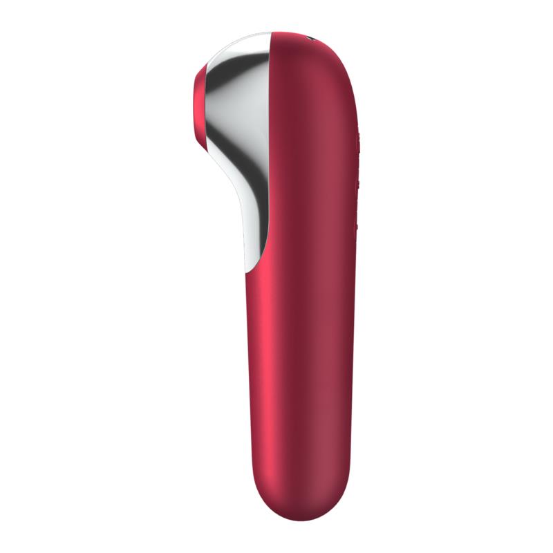DUAL LOVE VIBRATOR I SUKTIONER S PULSIRAJUĆIM ZRAKOM CRVENI