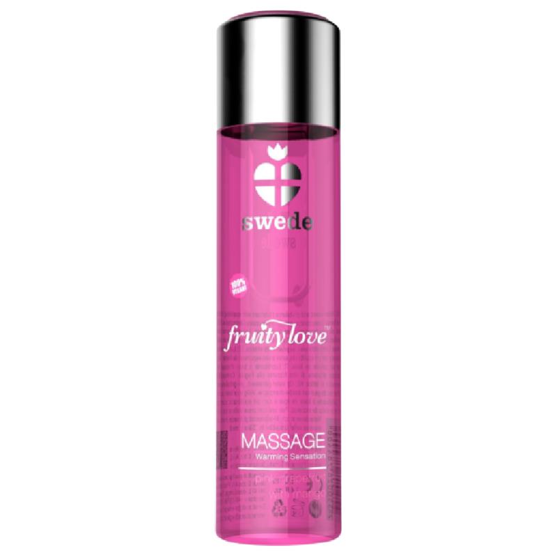 FRUITY LOVE WARMING EFFECT MASSAGE OIL PINK RASPBERRY AND RHUBARB 120 ML