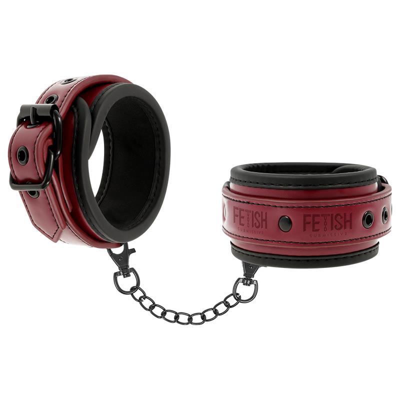 VEGAN LEATHER HANDCUFFS WITH NEOPRENE LINING
